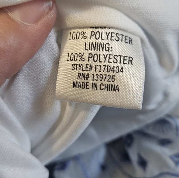 MI AMI Eyelet Lace Printed High Low Spaghetti Strap Sundress In Blue/white. MED - Picture 14 of 14